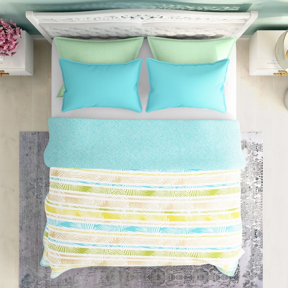 All Season Dohar | Double(90x82 Inch) | 110 GSM | 100% Cotton | Reversible Design | AC Blanket | Tropico Yellow